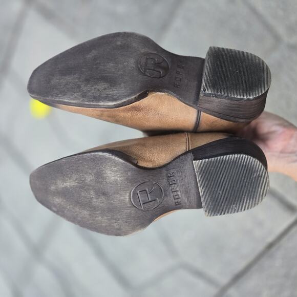 Roper Western Boots Womens 6.5 Ankle Shorty Dusty Brown - Picture 8 of 14